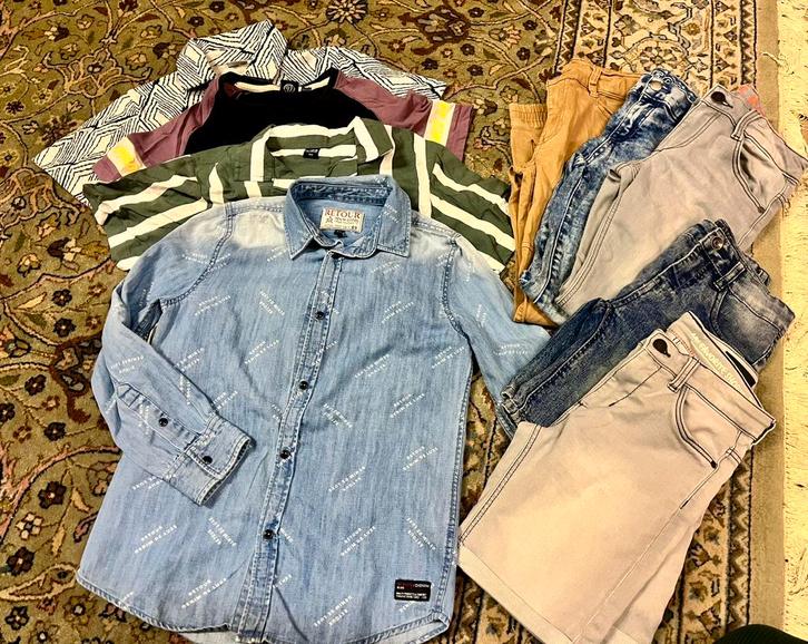 Groot pakket jongens kleding maat 134/140 tshirts, overhemd, Kinderen en Baby's, Kinderkleding | Maat 134, Zo goed als nieuw, Jongen