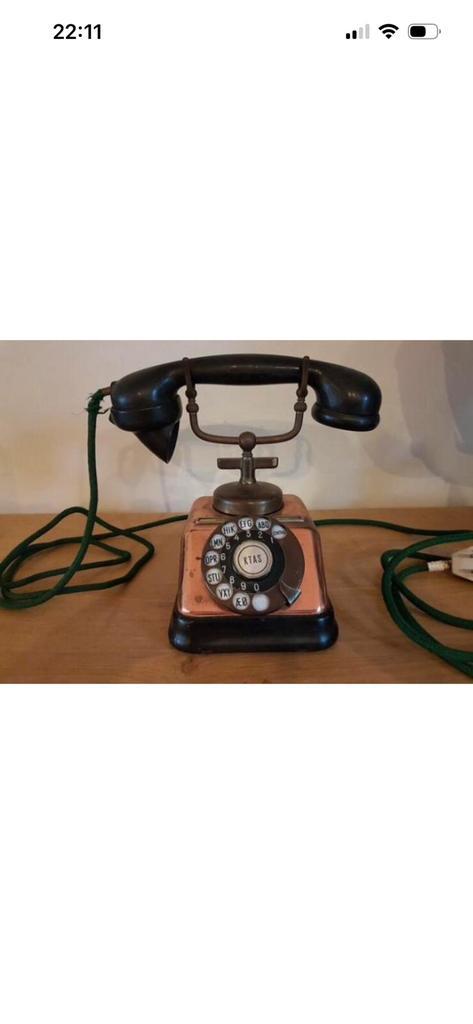 Bijna antieke JYDSK KTAS D30 telefoon uit Denemarken, Antiek en Kunst, Antiek | Woonaccessoires, Ophalen of Verzenden