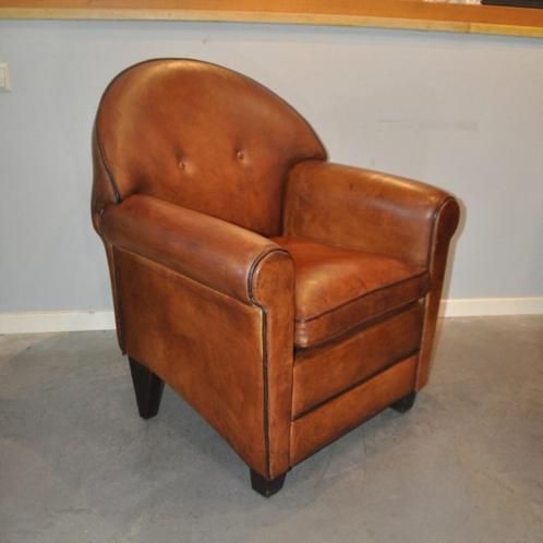 Schapenleren Bart van Bekhoven, Huis en Inrichting, Fauteuils, Gebruikt, Leer, 75 tot 100 cm, Ophalen