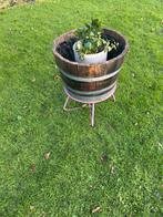 Eikenhouten bloembak-plantenbak, Ophalen, Rond, Zo goed als nieuw, 60 tot 100 cm