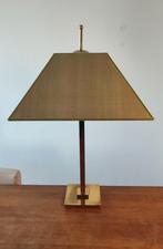 Messing Vintage tafellamp De Knudt met groene kap, Huis en Inrichting, Lampen | Tafellampen, Ophalen, Gebruikt, Vintage, Metaal