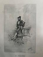 Antieke Gravure / Prent / Ets Stierenvechter., Ophalen of Verzenden