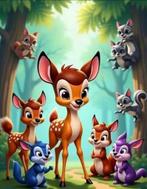 Diamond painting Disney Bambi 50x70 vierkante steentjes, Ophalen of Verzenden, Nieuw, Knutselwerk