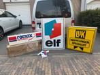 Vintage Elf Reclamebord / lichtbak plaat, Verzamelen, Merken en Reclamevoorwerpen, Reclamebord, Gebruikt, ., Ophalen of Verzenden