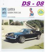 l Ds8 autokaart lotus europa twin cam ( 1971 - 1973), Ophalen of Verzenden, Zo goed als nieuw, Auto's