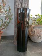 Zwarte vaas glas, Minder dan 50 cm, Glas, Ophalen of Verzenden, Zo goed als nieuw
