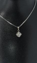 Rozet bloem 14k gouden ketting hanger 5 grote diamanten, Voordeelsieraden, Ophalen of Verzenden, Zo goed als nieuw, Info@voordeelsieraden.nl