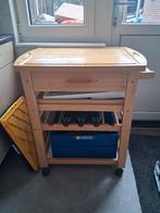 Keukentrolley van hout met lade, Ophalen, Gebruikt, 50 tot 100 cm, 50 tot 100 cm