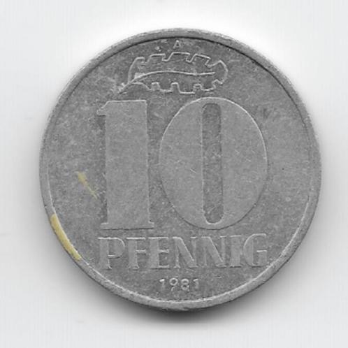 DDR 10 pfennig 1981 KM# 10, Postzegels en Munten, Munten | Europa | Niet-Euromunten, Losse munt, Duitsland, Verzenden