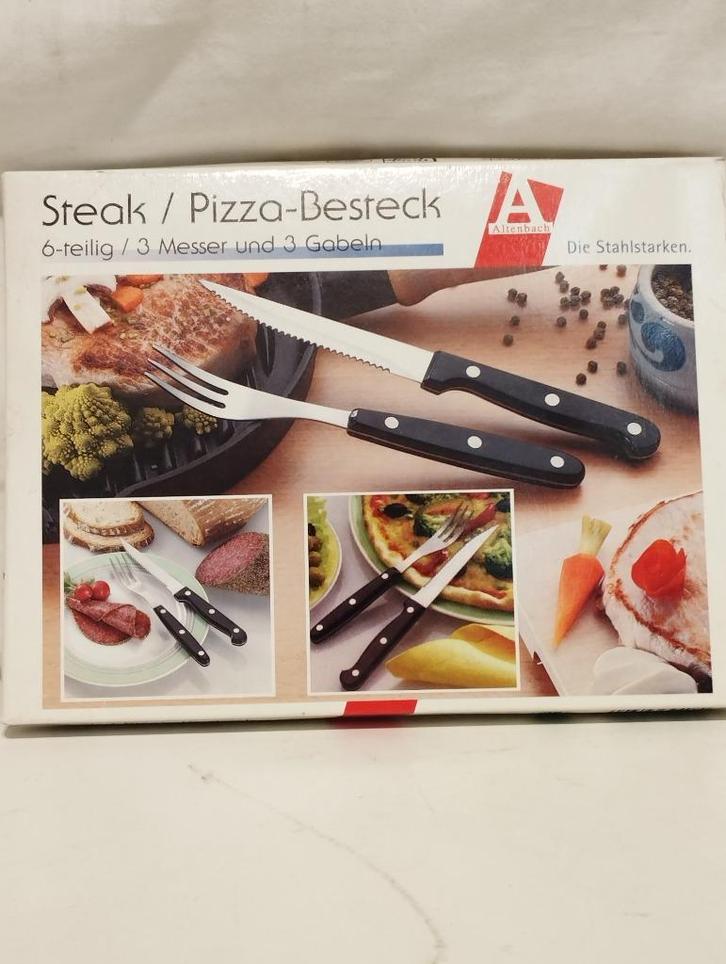 Steak/pizza bestek, Huis en Inrichting, Keuken | Bestek, Nieuw, Rvs of Chroom, Ophalen of Verzenden