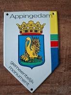 Emaille bord Appingedam Gemeentelijk Monument, Ophalen of Verzenden, Gebruikt, Reclamebord