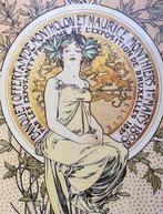 ALPHONSE MUCHA Bruxelles Jugendstil Metalen Wandbord poster, Huis en Inrichting, Verzenden, Nieuw