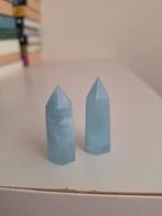 2 Aquamarijn Torentjes, Verzamelen, Mineralen en Fossielen, Ophalen of Verzenden