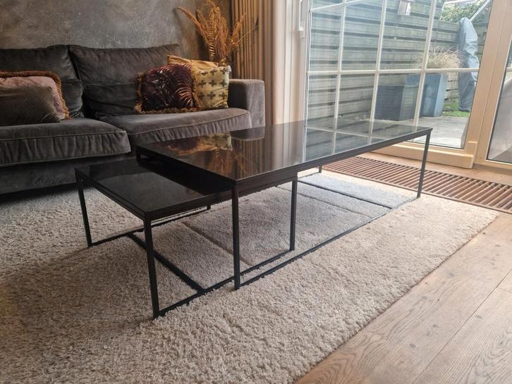 Salontafel set zwart graniet, Huis en Inrichting, Tafels | Salontafels, Zo goed als nieuw, Minder dan 50 cm, 50 tot 100 cm, 100 tot 150 cm