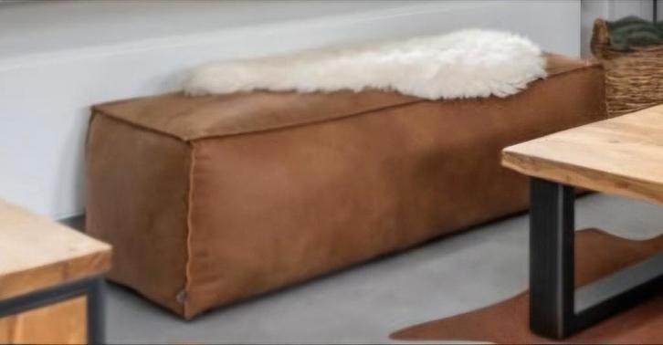 Be Pure Home Rodeo poef, cognac brown, 378610, Huis en Inrichting, Banken | Voetenbanken en Poefen, Zo goed als nieuw, 100 tot 125 cm