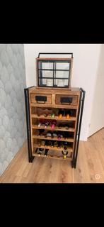 Stoere wijnkast mango hout - 25 flessen, Ophalen, Nieuw, 25 flessen of meer, 75 cm of meer