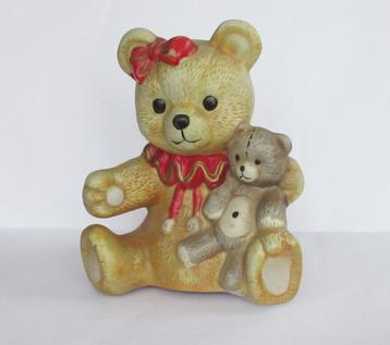 Vintage muziekspeeldoos keramiek kerstbeertje. beschikbaar voor biedingen