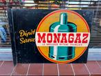 Vintage Monagaz Reclamebord, Reclamebord, Gebruikt, ., Ophalen of Verzenden