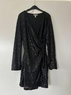 Overslag jurkje glitter pailletten zwart H&M, Kleding | Dames, H&M, Zwart, Ophalen of Verzenden, Zo goed als nieuw