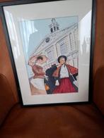 Aquarel Dickensfestijn Schiedam - Sijmen Aleman, Ophalen of Verzenden