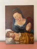 Oud Schilderij van Maria met slapend kindje Jezus, Antiek en Kunst, Kunst | Schilderijen | Klassiek, Ophalen of Verzenden