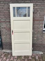 Houten binnendeur met glas, Ophalen, Gebruikt, 80 tot 100 cm, Binnendeur
