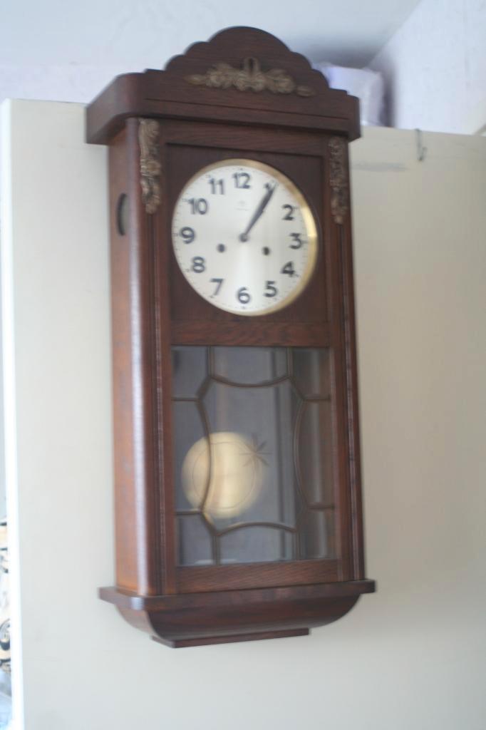 Antieke mooie regulateur klok, Antiek en Kunst, Antiek | Klokken, Ophalen of Verzenden