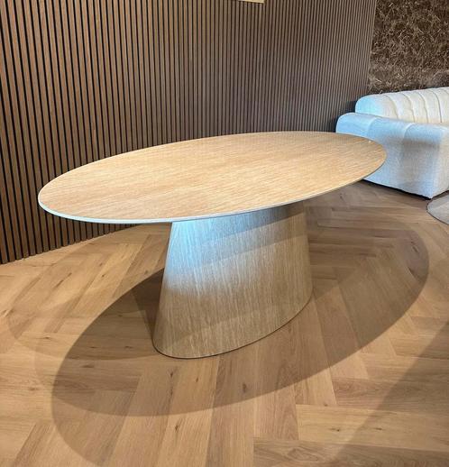 Eettafel Travertine Look Ovale Eetkamertafel 180cm NIEUW ‼️, Huis en Inrichting, Tafels | Eettafels, Nieuw, 50 tot 100 cm, 200 cm of meer