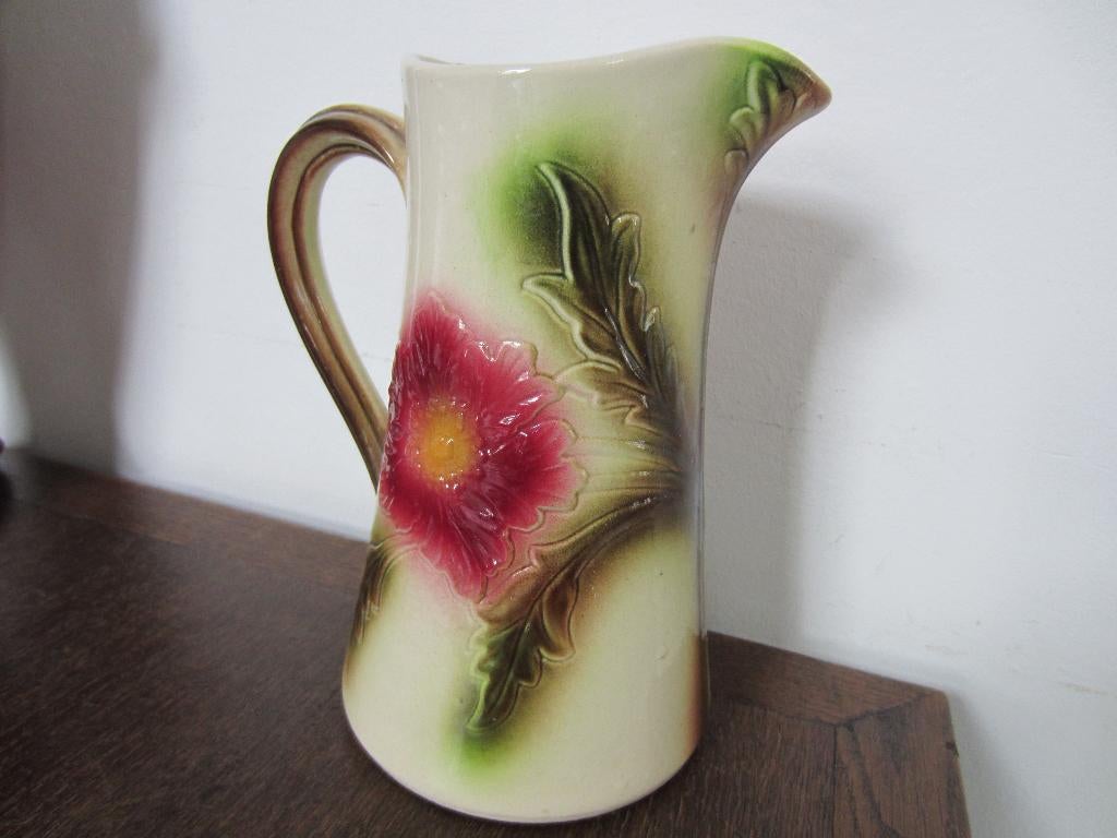 Prachtige franse jugenstil / art nouveau waterkan / wijnkan, Antiek en Kunst, Antiek | Keramiek en Aardewerk, Ophalen of Verzenden