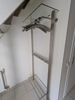 Stijlvolle wandkapstok met glasplaat + 15 hangers, Gebruikt, Metaal, 150 tot 200 cm, Ophalen