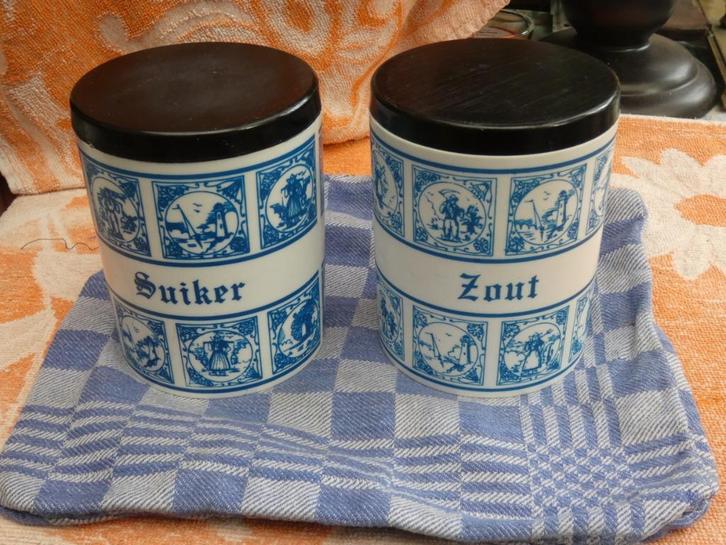 oude voorraadbussen/ keukenbus zout en suiker, Antiek en Kunst, Antiek | Keukenbenodigdheden, Ophalen of Verzenden