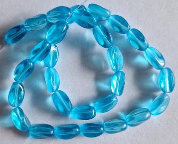 Streng aqua glas kralen met twist 10 mm beschikbaar voor biedingen