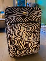 Koffer zebra print met wieltjes, Zacht kunststof, Gebruikt, Ophalen of Verzenden, Uitschuifbare handgreep
