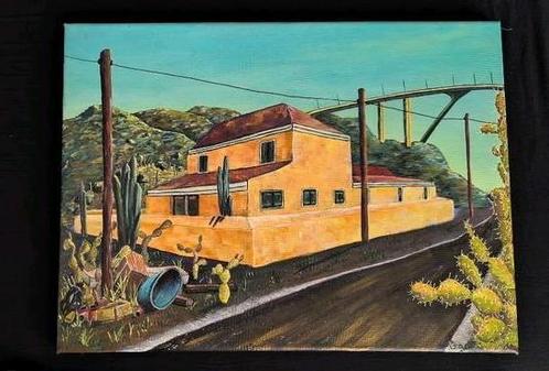 Acryl schilderij Curaçao - Landhuis Hermanus, Huis en Inrichting, Woonaccessoires | Schilderijen, Tekeningen en Foto's, Nieuw