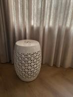 Witte bijzettafel / krukje - Zo goed als nieuw!, Overige materialen, Minder dan 55 cm, Rond, Zo goed als nieuw