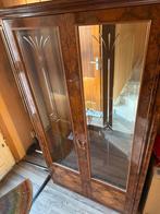 Vintage art deco glazen spiegel vitrine, Ophalen, 100 tot 150 cm, 200 cm of meer, 25 tot 50 cm