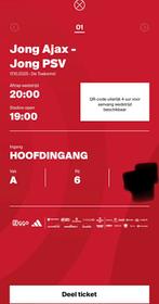 Jong ajax jong psv, Tickets en Kaartjes, Losse kaart, Eén persoon, Oktober
