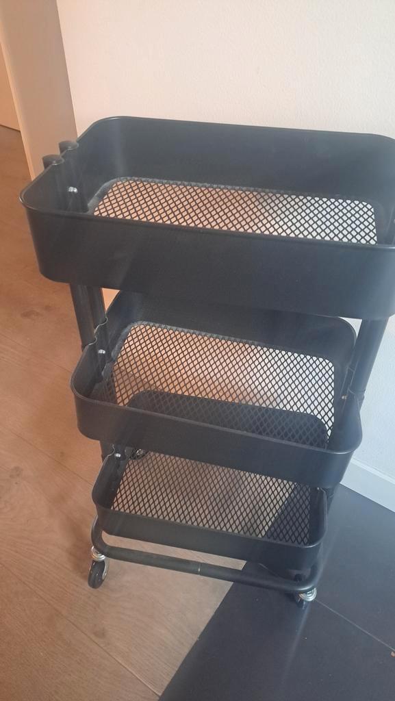 2x Ikea Raskog Trolley - Zwart, Huis en Inrichting, Stoelen, Twee, Zwart, Ophalen of Verzenden