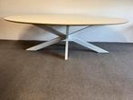 Ovale eettafel HPL wit 250x120, Huis en Inrichting, Tafels | Eettafels, Overige materialen, 100 tot 150 cm, 200 cm of meer, Ophalen of Verzenden