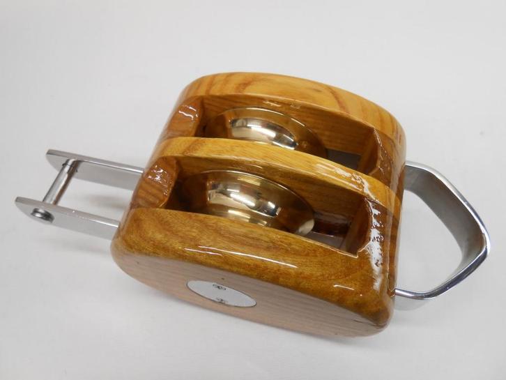 Houten Blok, Katrol, dubbelschijfs, hondsvot, 16 - 18 mm, Watersport en Boten, Accessoires en Onderhoud, Nieuw, Lijn of Blok, Ophalen of Verzenden