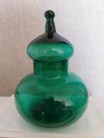 Groene glazen pot met deksel, Ophalen of Verzenden, Minder dan 50 cm, Groen, Glas