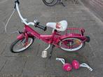 Roze meisjesfiets met zijwieltjes, Ophalen, Gebruikt, 16 inch