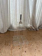 Vintage plexiglas side table, Ophalen, Gebruikt, 25 tot 50 cm, Rechthoekig