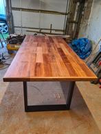 mooie zelfgemaakte merbau tafel, Huis en Inrichting, Ophalen, 50 tot 100 cm, Vijf personen of meer, Rechthoekig