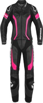Leren Motorpak Dames SPIDI Laser Touring Zwart-Roze Maat 42, Nieuw met kaartje, Combipak, Dames, Spidi on track