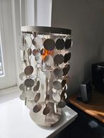 Chroom zilver metaal lamp met munten voor patroon op de muur, Minder dan 50 cm, Modern, Ophalen of Verzenden, Metaal