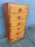 Vintage grenen houten ladekastje Zweeds zes lades upcycle, Huis en Inrichting, Kasten | Ladekasten, Ophalen, Minder dan 50 cm