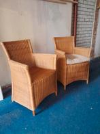 2 Rieten stoelen ook los te koop, Ophalen of Verzenden, Bruin, Twee