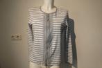 Marccain vest grijs wit gestreept sier werk bij de rits N4, Maat 38/40 (M), Verzenden, Wit, Zo goed als nieuw