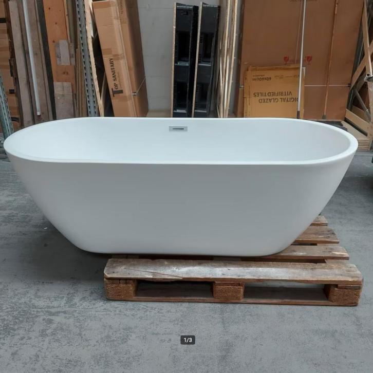 OP=OP Ligbad mat wit overloop en afvoer 170 x 75 x 55 nr250, Huis en Inrichting, Woonaccessoires | Overige, Nieuw, Ophalen of Verzenden